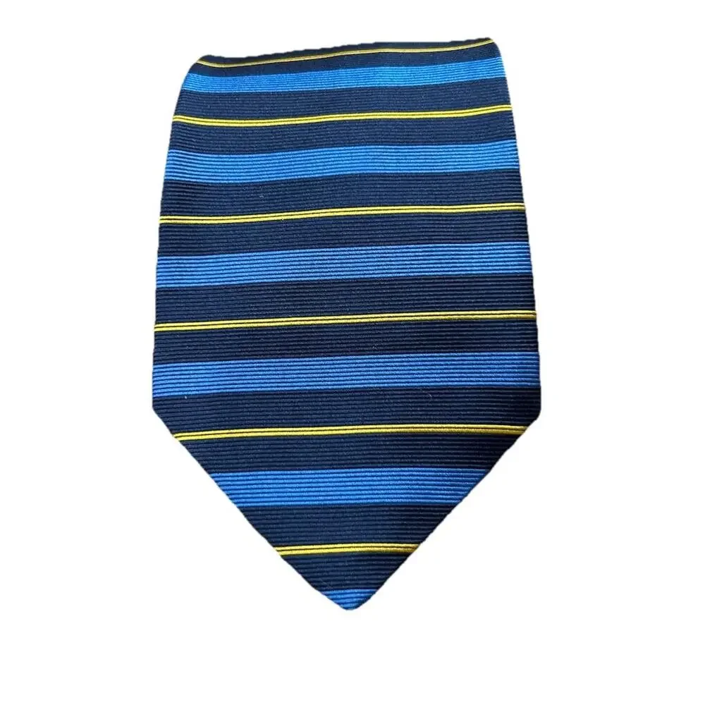 Brooks Brothers Makers Men’s Tie Blue Striped 4” Thick Silk Necktie‎ made in USA